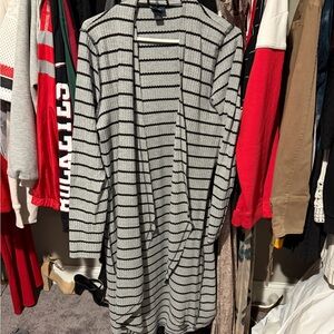 Daytrip Black and Gray Striped Cardigan